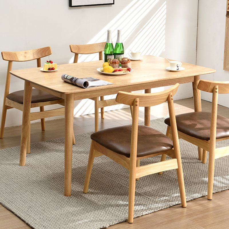 Modern Style Solid Wood Dining Table Rectangle Table with 4 Legs for Home Clearhalo ' dining_table' 'Dining Tables & Seating' 'Dining Tables' 'furn' 'furn_dining_table' 'Furniture' 'furniture_dining_table' 'Kitchen & Dining Furniture' 'kitchen&dining_furn' 'kitchen' 'kitchen_dining_table' 1200x1200_c3c9288e-cec6-42ef-bc6e-5131350acd3c