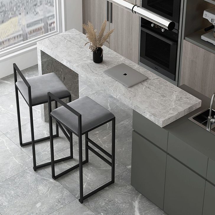 Contemporary Matte Finish Velvet Bar Stool Jewelry Shop Footrest Stool Clearhalo 'Bar Furniture' 'Bar Stools' 'bar_stools' 'Furniture' 'furniture_bar_stools' 'Kitchen & Dining Furniture' 1200x1200_c3c9d934-0efe-474a-858d-f3ac1203fd86