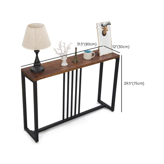 Solid Wood Rectangle Console Table 29.53-inch Tall End Table with 1 Shelf
