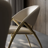 Glam keuken gestoffeerde zijstoel metalen benen Dining Armloze stoel