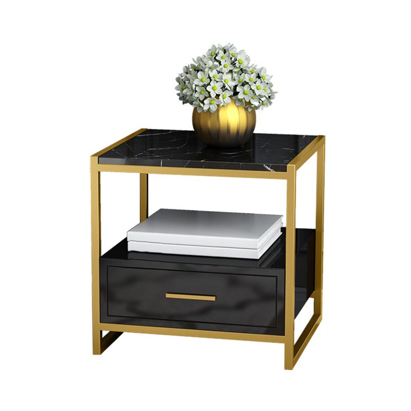 Glam Bed Nightstand Open Storage Accent Table Nightstand with Drawer Clearhalo 'Bedroom Furniture' 'furn' 'furn_night_stand' 'Furniture' 'night_stand' 'Nightstands' 1200x1200_c3cf6feb-2a2f-43d0-9a19-537e895d3476