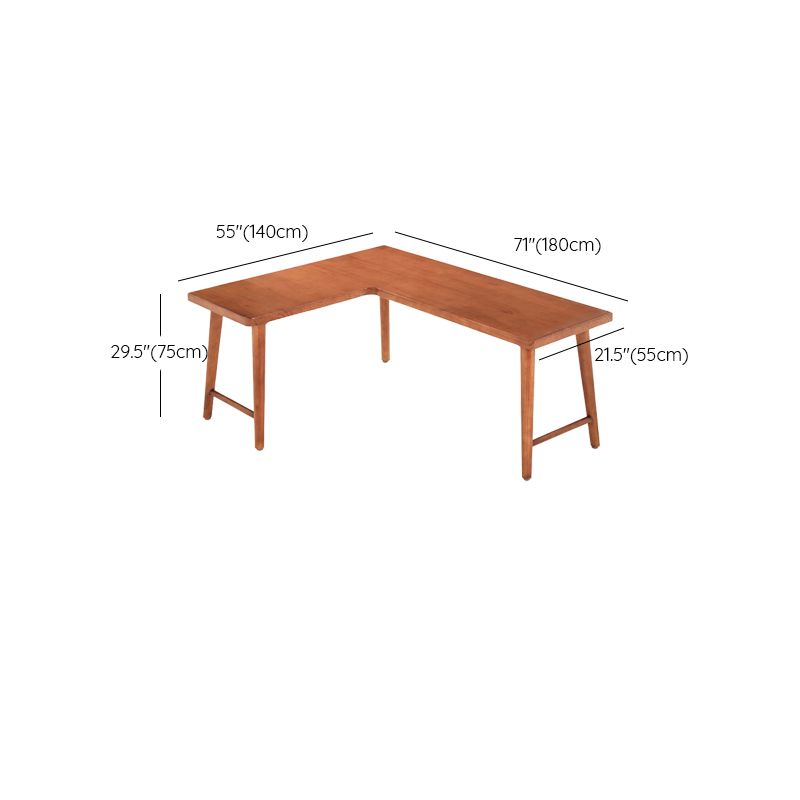 Zeitgenössischer Massivholz-Eckschreiber 29.53 Zoll großer Büroschreibtisch