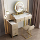 26.77" Wide Dressing Table with 5 Drawers Luxurious Stone Top Vanity