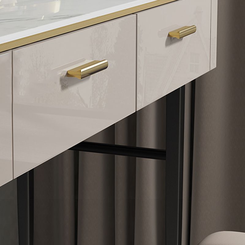 Modern Slate Top Vanity Makeup Table Set Grey Makeup Vanity Desk Table