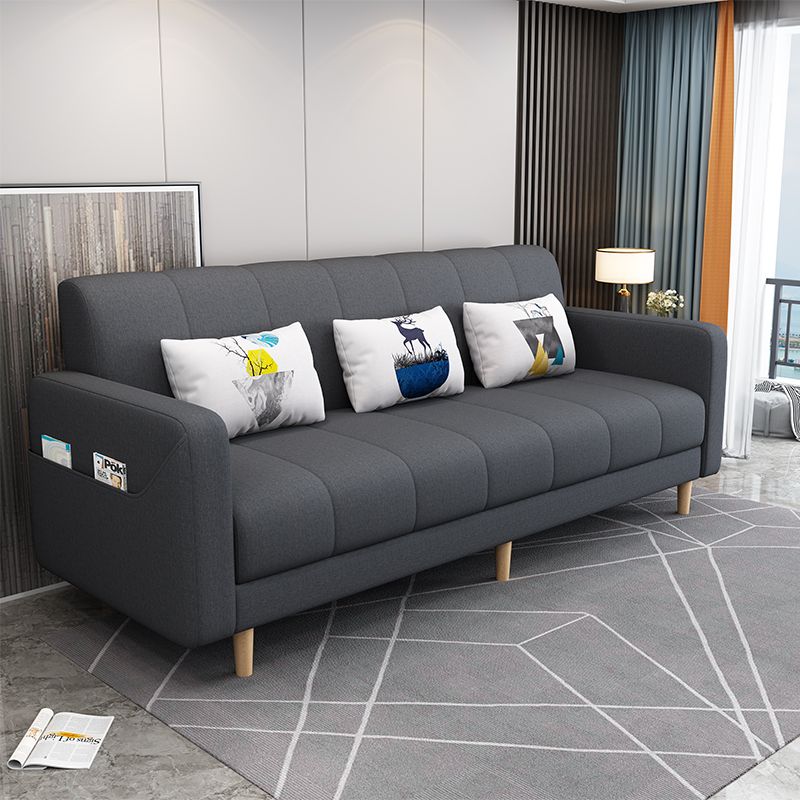 Modern Square Arm 23.62" W Convertible Sleeper Sofa with Cotton Blend for Living Room Clearhalo 'furn' 'furn_sofas' 'Furniture' 'furniture_sofas' 'kitchen' 'kitchen_sofas' 'Living Room Furniture' 'Sofa' 'sofas' 1200x1200_c3d20fbc-7eb3-436e-b056-1f396e1528cb