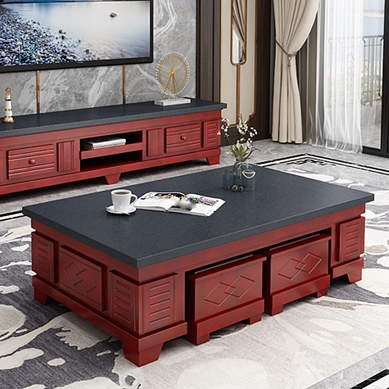 Modern Wood Coffee or End Table with Storage Cocktail Table Rectangular in Black Clearhalo 'Coffee & Accent Tables' 'Coffee Tables' 'coffee_tables' 'furn' 'furn_coffee_tables' 'Furniture' 'Living Room Furniture' 1200x1200_c3d33797-8c35-4c23-84b6-395f2a7fd802