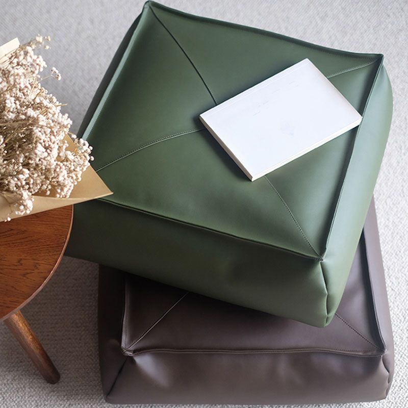 Modern Pouf Ottoman PU Leather Upholstered Solid Color Tear Resistant Square Ottoman Clearhalo 'furn' 'furn_ottomans_poufs' 'Furniture' 'Living Room Furniture' 'Ottomans & Poufs' 'ottomans_poufs' 1200x1200_c3d42bfc-c8d6-43ef-9351-9a84e34eb314