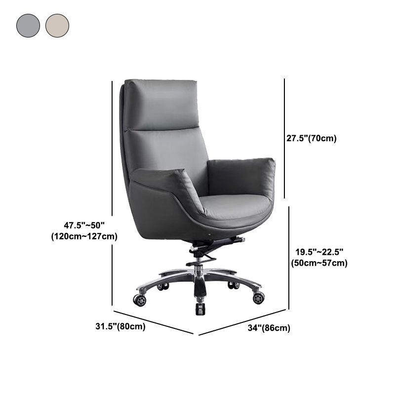 Contemporary Office Chair Wheels Leather High Back Executive Chair Clearhalo 'furn' 'furn_office_chair' 'Furniture' 'Office Chairs' 'Office Furniture' 'office_chair' 1200x1200_c3d448f0-217e-43a9-824f-e1ad5aae2002