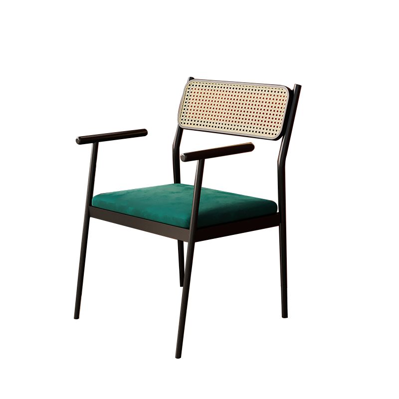 Contemporary Metal Frame Dining Armchair Upholstered Velvet Arm Chair for Home Clearhalo 'Dining Chairs' 'Dining Tables & Seating' 'dining_chair' 'furn' 'furn_dining_chair' 'Furniture' 'Kitchen & Dining Furniture' 1200x1200_c3d4ec1e-d1c0-474a-8c98-e4dc50735f03