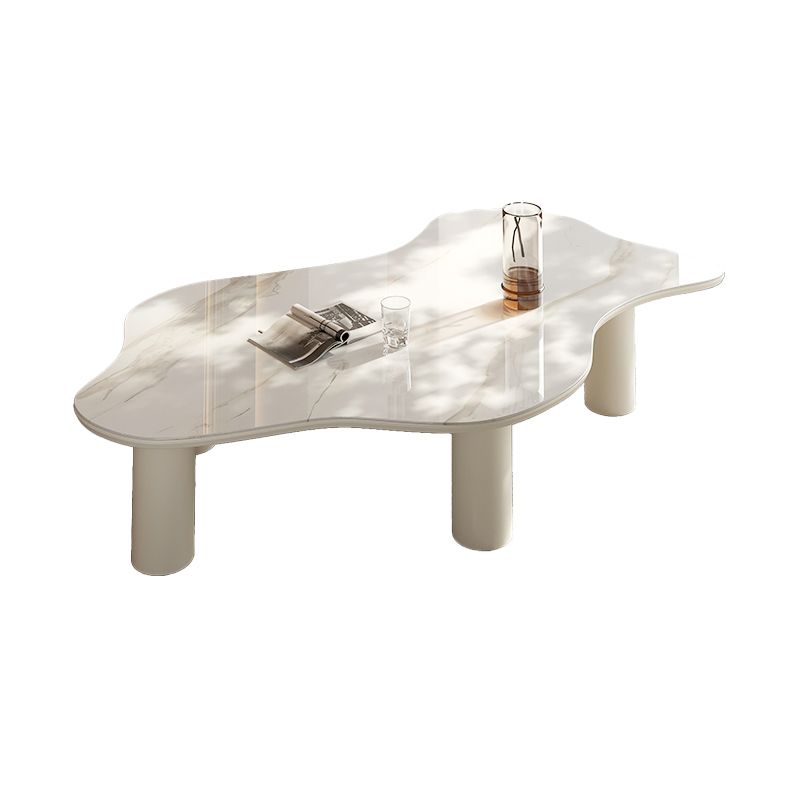 Marble White Single Coffee Table Modern Free-Form Coffee Table Clearhalo 'Coffee & Accent Tables' 'Coffee Tables' 'coffee_tables' 'furn' 'furn_coffee_tables' 'Furniture' 'Living Room Furniture' 1200x1200_c3d6a641-a614-4573-b53e-525501bdbacc