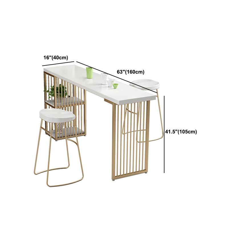 Table de bar à bois massif massif table glam glam gold frame en métal