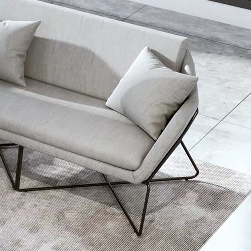 Hedendaagse stijl katoen wijd uitlopende armbank in grijs voor woonkamer