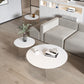 Table de cocktail en ardoise et acrylique Table basse ronde blanche moderne
