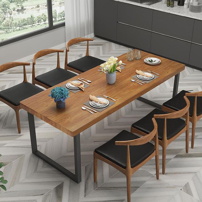 Industrial Style Pine Solid Wood Dining Table Sled Base Rectangle Table for Home Clearhalo ' dining_table' 'Dining Tables & Seating' 'Dining Tables' 'furn' 'furn_dining_table' 'Furniture' 'furniture_dining_table' 'Kitchen & Dining Furniture' 'kitchen&dining_furn' 'kitchen' 'kitchen_dining_table' 1200x1200_c3dcfb79-1b55-41c6-b69f-0f180750858d