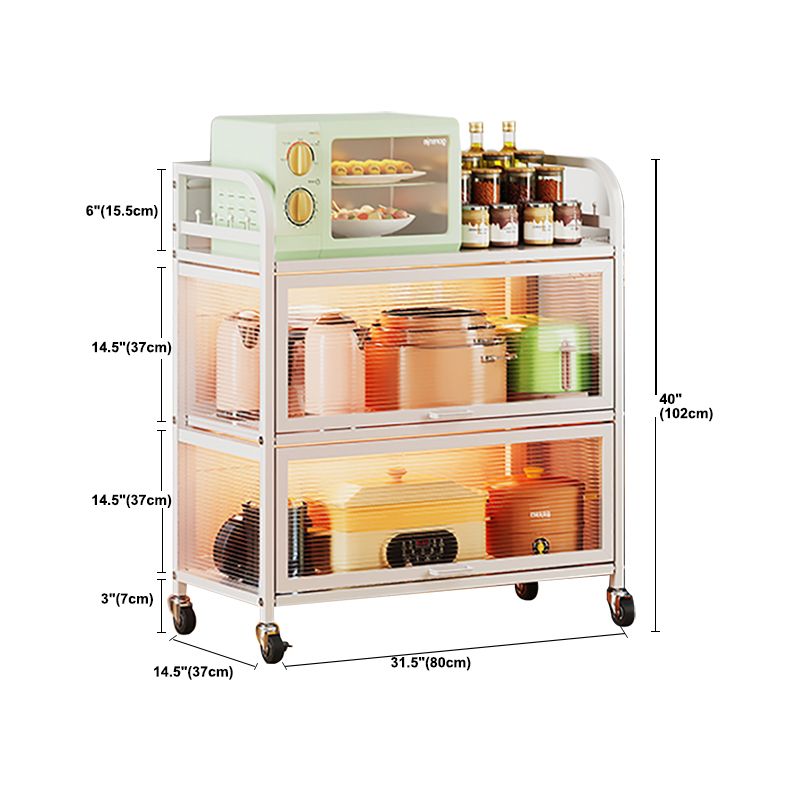 Serveur de restauration blanc contemporain serveur de buffet en acier pour la cuisine