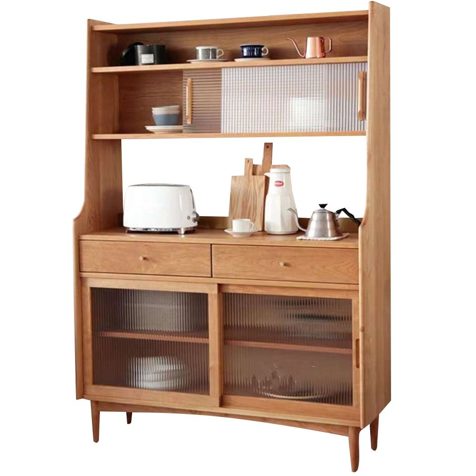 Glam -stijl kast dennen 2 lade 4 deuren keuken dressing voor eetkamer