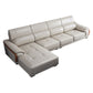 Nordic Style Sofa Bed Leather in Beige/grey/beige Cushioned Back Sofa