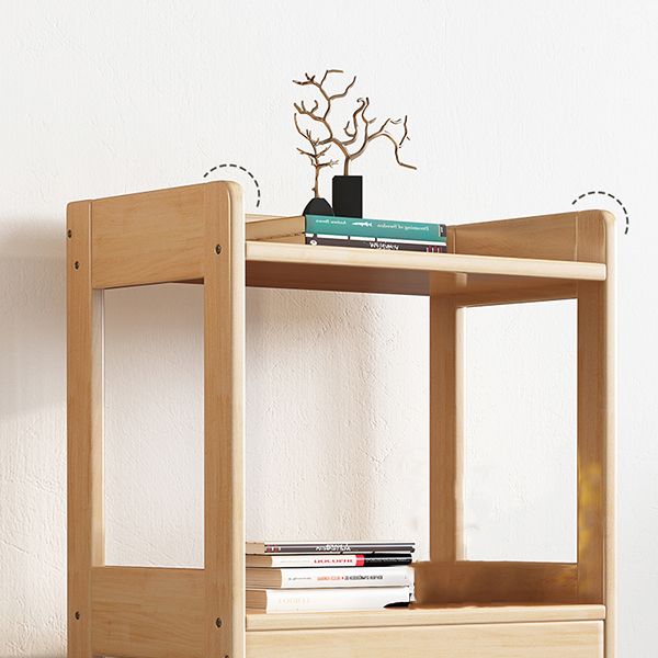 Solid Wood Rectangle Bookshelf Modern Open Bookcase for Home Office