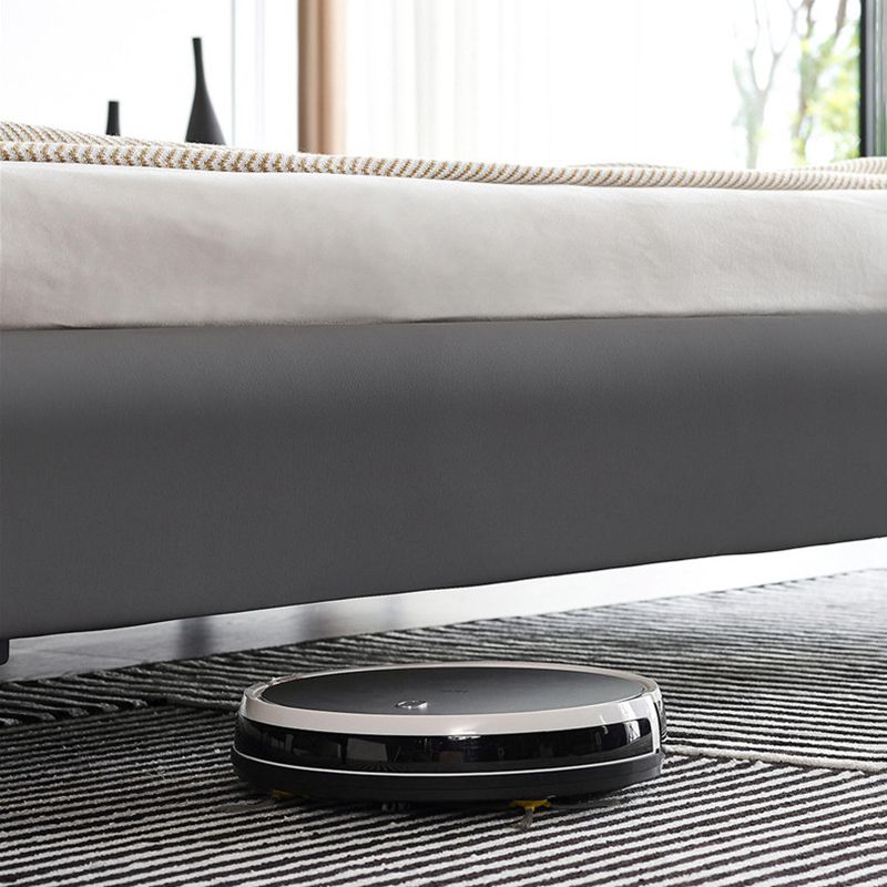 Letto a pannello in legno massiccio con testiera imbottita grigio letto