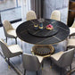 Round Turntable Dining Table Sintered Stone Dining Table for Home Clearhalo 'Dining Tables & Seating' 'Dining Tables' 'dining_table' 'furn' 'furn_dining_table' 'Furniture' 'Kitchen & Dining Furniture' 1200x1200_c3e0a135-c826-48fa-bfca-6b3ad3249485