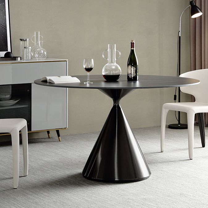 Sintered Stone Modern Round Dining Table Black Stone Top Table with Pedestal Clearhalo ' dining_table' 'Dining Tables & Seating' 'Dining Tables' 'furn' 'furn_dining_table' 'Furniture' 'furniture_dining_table' 'Kitchen & Dining Furniture' 'kitchen&dining_furn' 'kitchen' 'kitchen_dining_table' 1200x1200_c3e1322c-bb71-4ed1-a6ec-1255e3d9bbd9