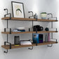 Industrial 7.87" Wide Floating Bookshelf Solid Wood Living Room Bookcase