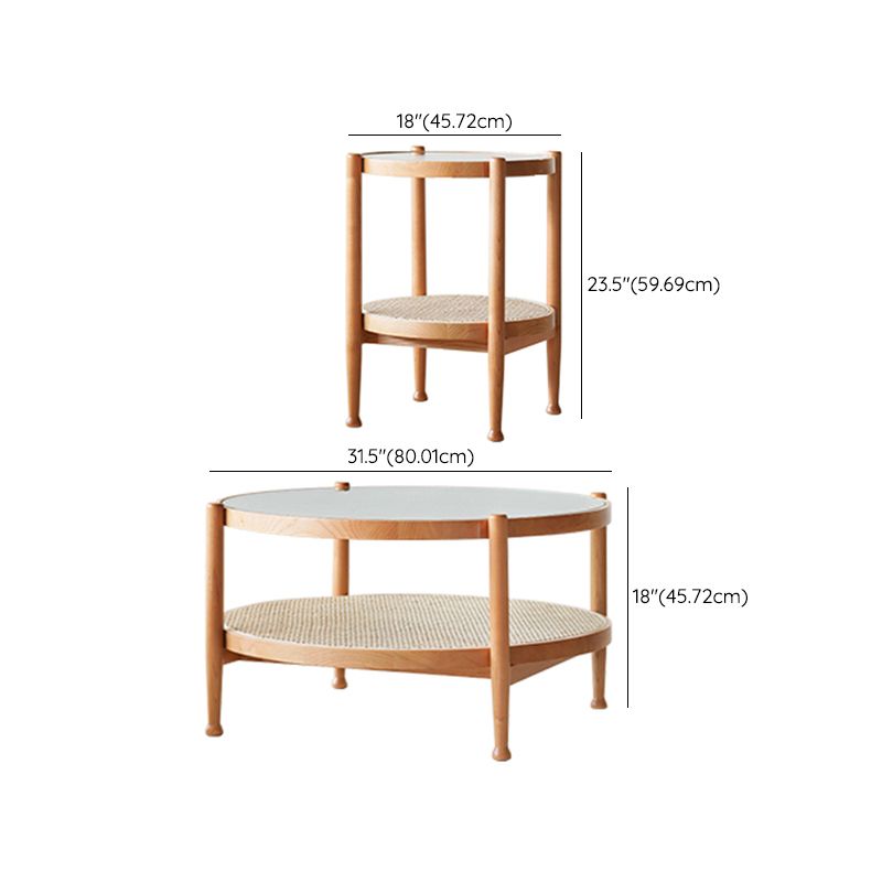 4 Legs Tropical Glass Coffee Table No Distressing Bunching Tables with Shelf Clearhalo 'Coffee & Accent Tables' 'Coffee Tables' 'coffee_tables' 'furn' 'furn_coffee_tables' 'Furniture' 'Living Room Furniture' 1200x1200_c3e1bcde-834c-4697-862e-e86c1df14c6d