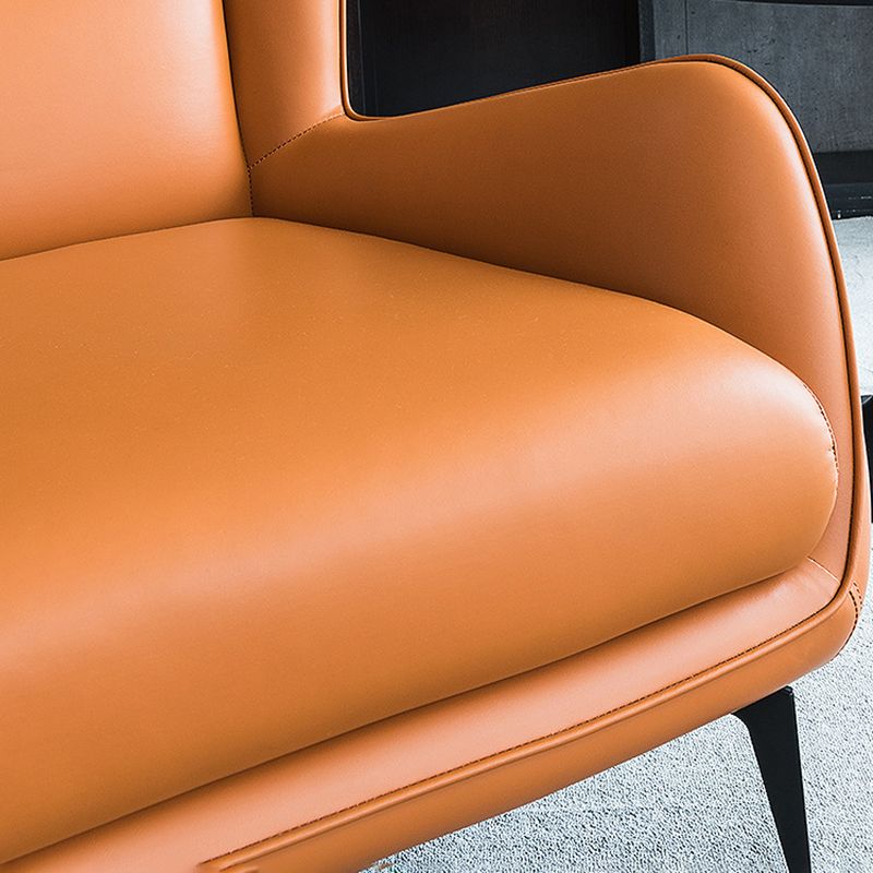 35.43" Wide Leather Wingback Chair in Orange with Black Basic Four Leg Clearhalo 'Accent Chairs' 'accent_chairs' 'Chairs & Seating' 'furn' 'furn_accent_chairs' 'Furniture' 'Living Room Furniture' 1200x1200_c3e28c87-8564-4de7-bbc6-ea799116c202
