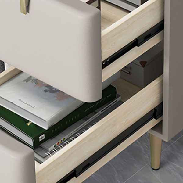 Tavola del lato superiore in ardesia rettangolare moderna 23.6 "Fine 4 gambe in metallo alto 4 gambe con 2 cassetti