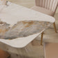 Glam Style Sintered Stone Table Dining Rectangle Table with Metal Legs for Kitchen Clearhalo 'Dining Tables & Seating' 'Dining Tables' 'dining_table' 'furn' 'furn_dining_table' 'Furniture' 'Kitchen & Dining Furniture' 1200x1200_c3e603a2-55a3-4503-90f2-96be373bc409