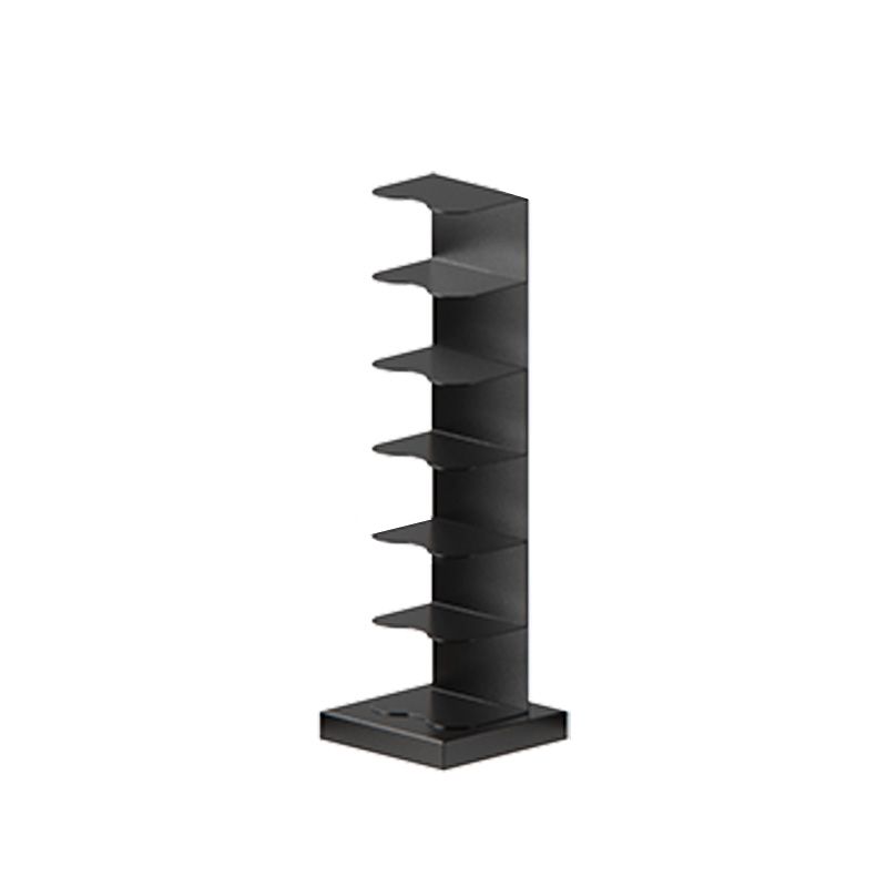 White and Black Corner Bookshelf Closed Back Contemporary Iron Bookshelf Clearhalo 'Bookcases' 'Furniture' 'furniture_bookcases' 'kitchen' 'kitchen_bookcases' 'Living Room Furniture' 'Office Furniture' 1200x1200_c3e6599c-ec6c-4896-9d5c-da4fff2257a8