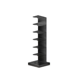White and Black Corner Bookshelf Closed Back Contemporary Iron Bookshelf Clearhalo 'Bookcases' 'Furniture' 'furniture_bookcases' 'kitchen' 'kitchen_bookcases' 'Living Room Furniture' 'Office Furniture' 1200x1200_c3e6599c-ec6c-4896-9d5c-da4fff2257a8