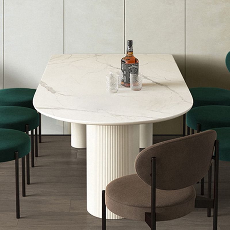 Metal Contemporary Free Form Dining Table Marble Top Table for Dining Room and Kitchen Clearhalo ' dining_table' 'Dining Tables & Seating' 'Dining Tables' 'furn' 'furn_dining_table' 'Furniture' 'furniture_dining_table' 'Kitchen & Dining Furniture' 'kitchen&dining_furn' 'kitchen' 'kitchen_dining_table' 1200x1200_c3e6e4a0-bec7-4c48-823c-c65639002c10