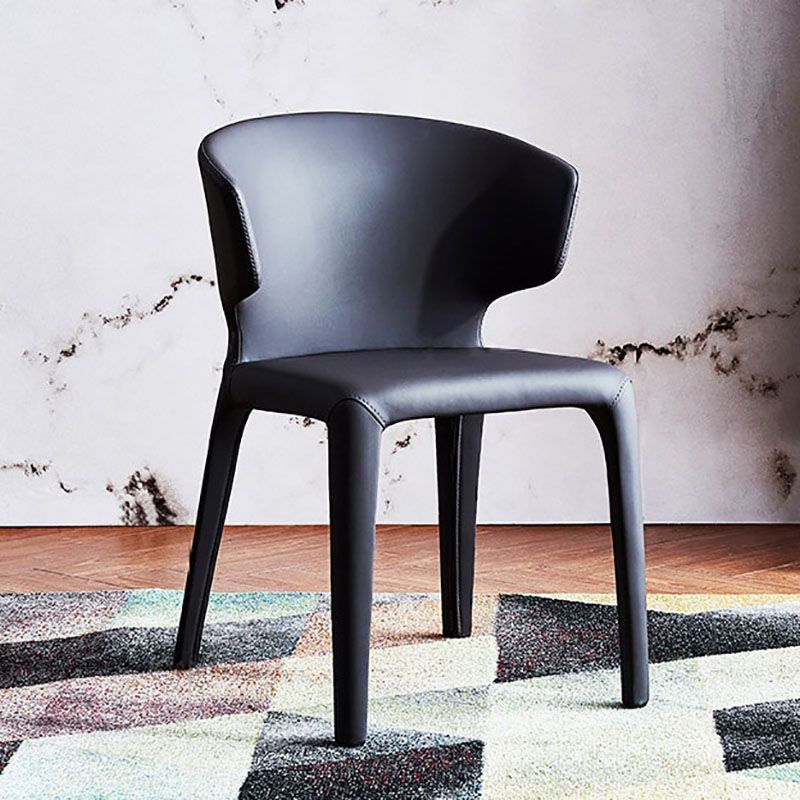 Contemporary Leather Dining Chairs Wingback Armless Chairs for Home Clearhalo ' kitchen&dining_furn' 'Dining Chairs' 'Dining Tables & Seating' 'dining_chair' 'furn' 'furn_dining_chair' 'Furniture' 'furniture_dining_chair' 'Kitchen & Dining Furniture' 'kitchen' 1200x1200_c3e6fd90-80da-4dc1-9e8c-3cf94291df5e