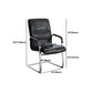 Contemporary Arm Chair Fixed Arms Black Faux Leather Office Chair