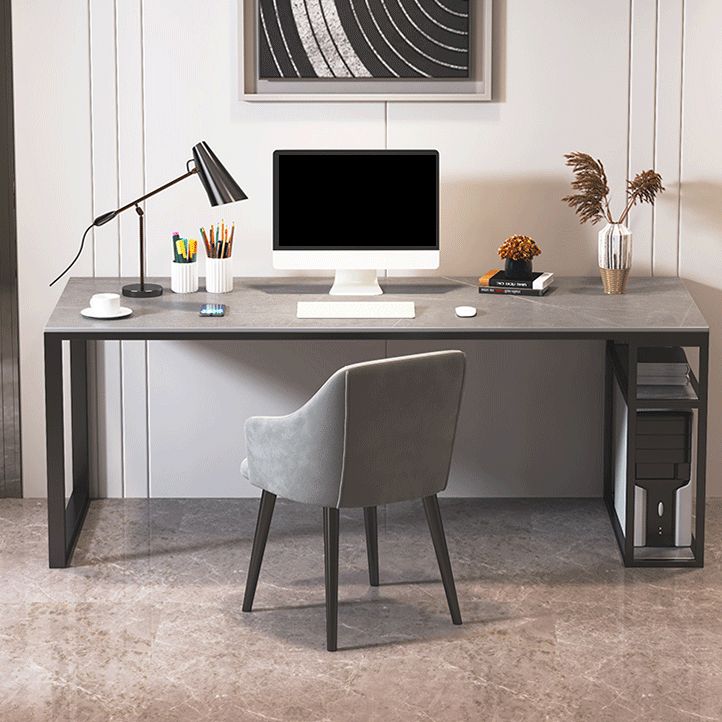 Contemporary Rectangular Writing Desk Stone Top Office Desk with Legs Clearhalo 'furn' 'furn_office_desk' 'Furniture' 'Office Desks' 'Office Furniture' 'office_desk' 1200x1200_c3ede8af-e69d-4e33-911d-5847a5a2ce9b