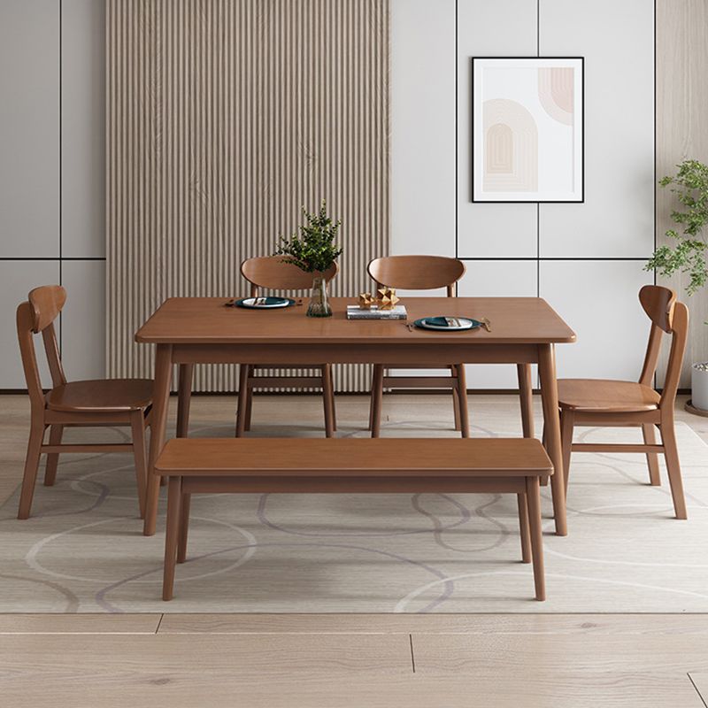 Table à manger rectangulaire en bois massif d'hévéa, pour la cuisine