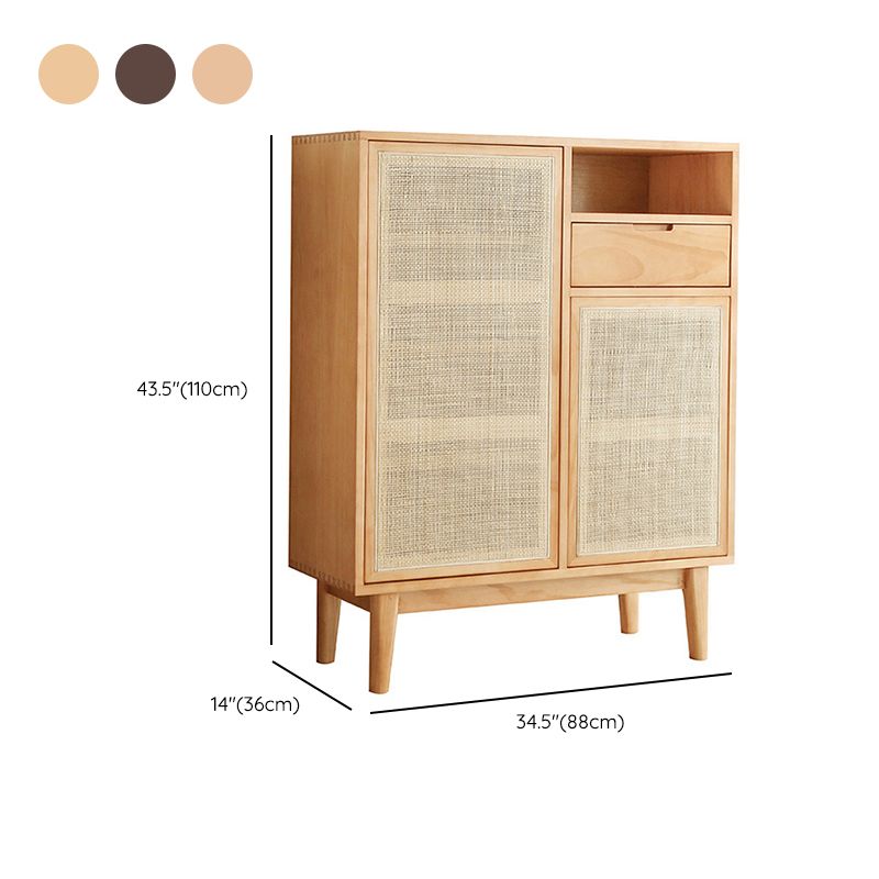 Contemporary Cabinet 4 Shelves With Doors Pine Squared Legs Accent Cabinet Clearhalo 'Cabinets & Chests' 'cabinets_chests' 'furn' 'furn_cabinets_chests' 'Furniture' 'Living Room Furniture' 1200x1200_c3ef8029-d578-43fb-9722-fe6d1690622f