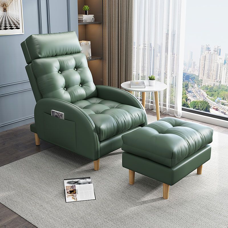Contemporary Bonded Leather Arms Included with Ottoman Lounge Accent Chair Clearhalo 'Accent Chairs' 'accent_chairs' 'Chairs & Seating' 'furn' 'furn_accent_chairs' 'Furniture' 'Living Room Furniture' 1200x1200_c3efafe0-8499-4b2c-8e4f-2b9a1ecb0fb3