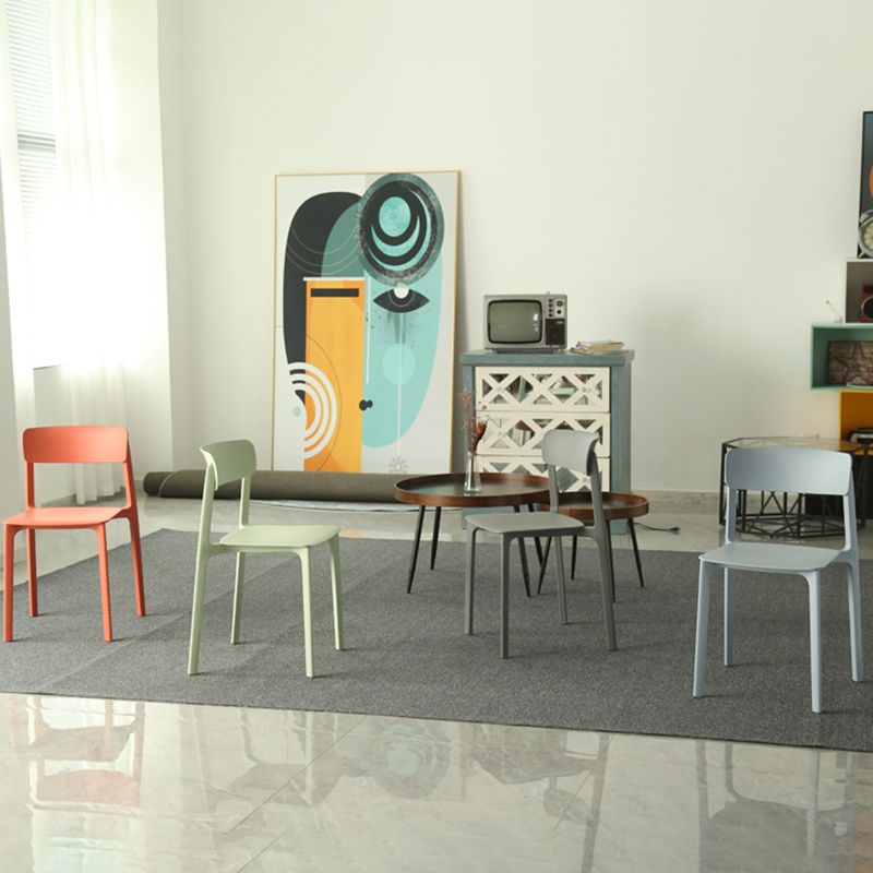 Modern Style Stackable Plastic Chair Open Back Dining Side Chair Clearhalo 'Dining Chairs' 'Dining Tables & Seating' 'dining_chair' 'furn' 'furn_dining_chair' 'Furniture' 'furniture_dining_chair' 'Kitchen & Dining Furniture' 1200x1200_c3f0605a-cd31-4ad8-8c8c-f6e0e2f03e80