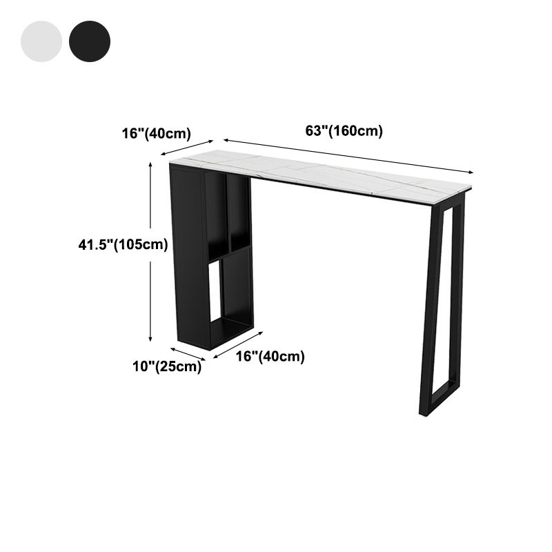 Modern Rectangle Metal Pub Table Double Pedestal Bar Height Cocktail Table Clearhalo 'Bar Furniture' 'Bar Tables' 'bar_tables' 'furn' 'furn_bar_tables' 'Furniture' 'furniture_bar_tables' 'Kitchen & Dining Furniture' 'kitchen&dining_furn' 'kitchen' 1200x1200_c3f08766-a914-4ddc-9305-04152baaa455
