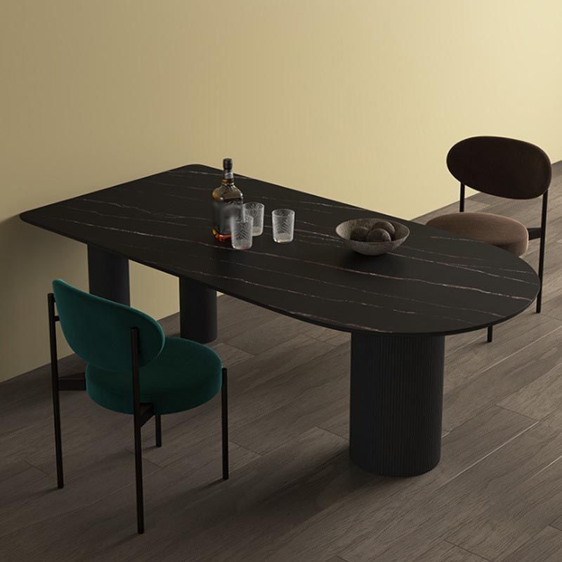 Stone Contemporary Free Form Dinner Table Matte Finish Table for Home Clearhalo 'Dining Tables & Seating' 'Dining Tables' 'dining_table' 'furn' 'furn_dining_table' 'Furniture' 'furniture_dining_table' 'Kitchen & Dining Furniture' 'kitchen' 'kitchen_dining_table' 1200x1200_c3f0c6c6-6032-46b2-8ffb-8ad0d9c8b61e
