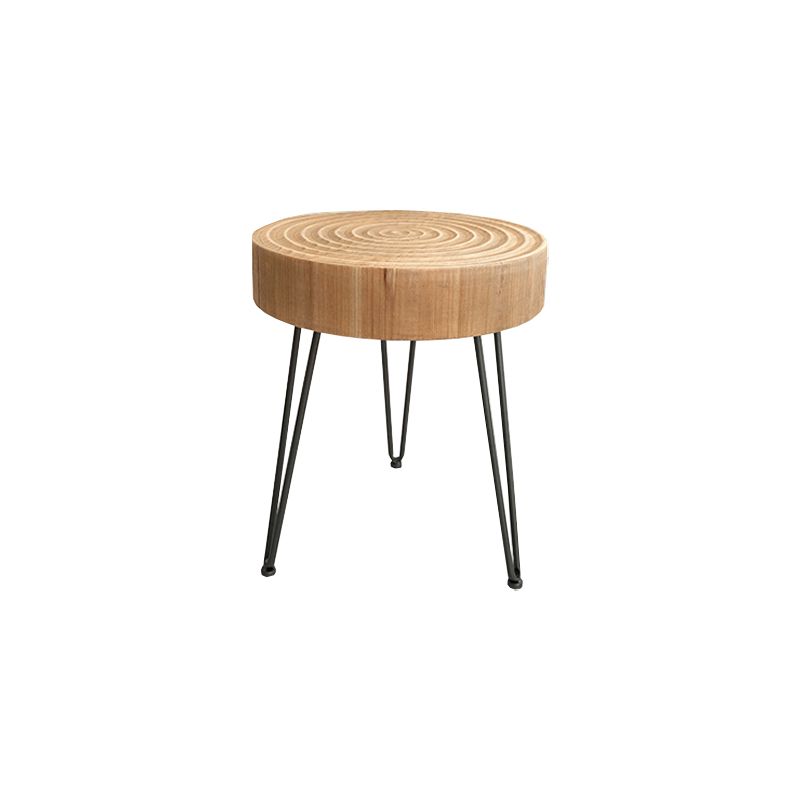 Scandinavian Round Solid Wood Coffee Table Metal 3 Legs/4 Legs Cocktail Table