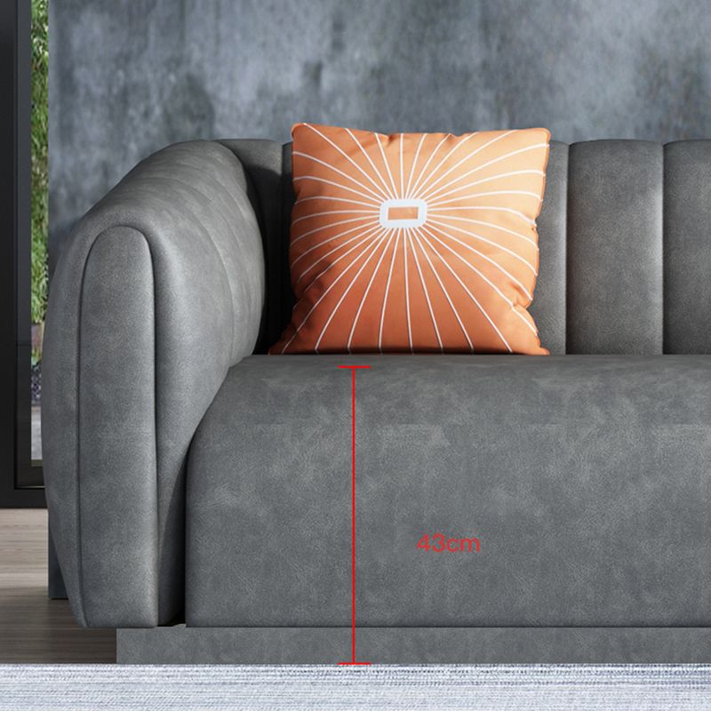 Contemporáneo 31.5 "H Faux Leather Tuxedo Brazo Cosectado Sofá