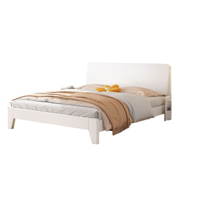 Solid Wood Standard Bed Modern White Bed Frame with Headboard Clearhalo 'Bedroom Furniture' 'Beds' 'furn' 'furn_beds' 'Furniture' 1200x1200_c3f21069-fb8b-46f1-a00a-6c17621a6054