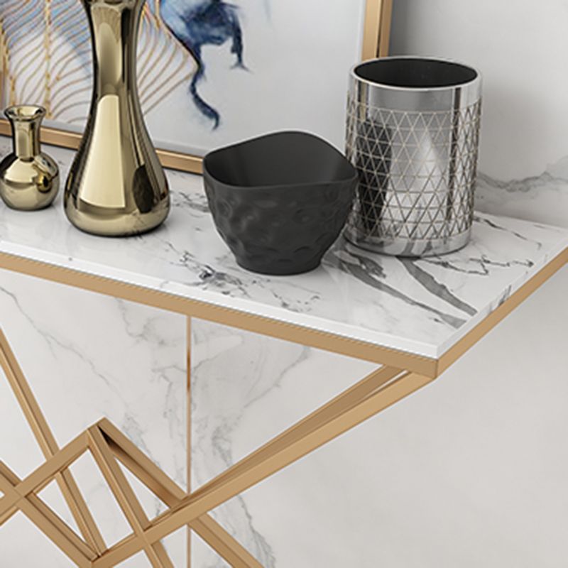 11.8" W Modern Console Accent Table Antique Finish Sofa Console Table in Marble Clearhalo 'Console Tables' 'console_tables' 'Entry & Mudroom Furniture' 'furn' 'furn_console_tables' 'Furniture' 1200x1200_c3f26be4-b336-4e7d-ab1a-d59c6319e611
