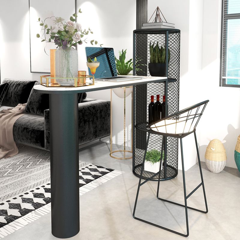 Modern Double Pedestal Sintered Stone Bar Table for Kitchen Dining Room Clearhalo 'Bar Furniture' 'Bar Tables' 'bar_tables' 'furn' 'furn_bar_tables' 'Furniture' 'Kitchen & Dining Furniture' 1200x1200_c3f2d96f-1e67-40ec-86eb-0f0870ae4782