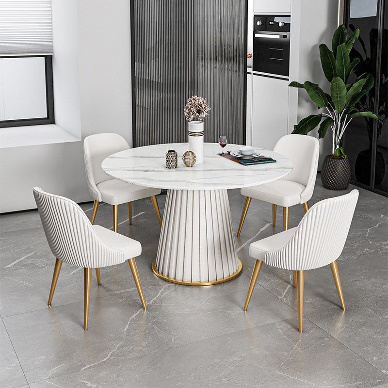 Traditional Luxury Dining Table Round Pedestal Table for Home Clearhalo 'Dining Tables & Seating' 'Dining Tables' 'dining_table' 'furn' 'furn_dining_table' 'Furniture' 'Kitchen & Dining Furniture' 1200x1200_c3f34170-f52c-42d1-8b6c-9e283647aaf5