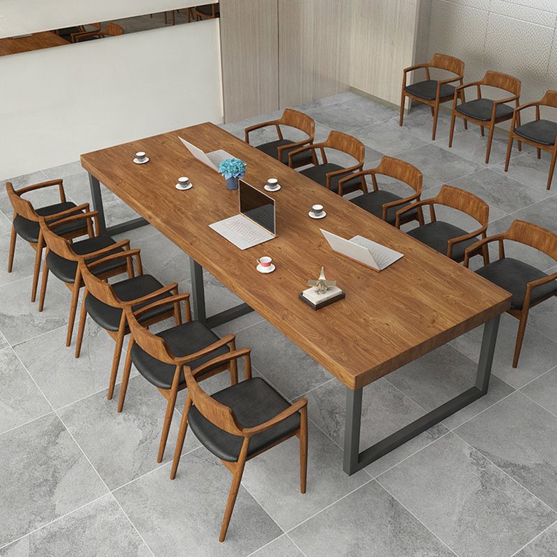 Escritorio de oficina contemporáneo escritorio de escritura rectangular en natural