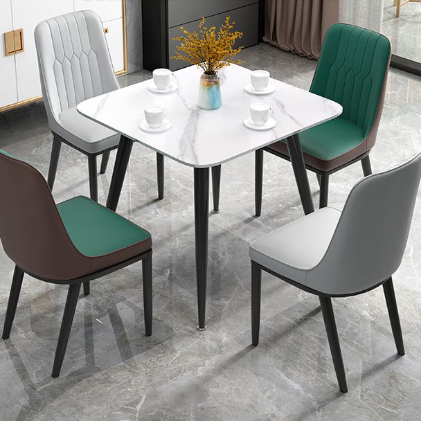 Square Sintered Stone White Dining Table Industrial 4 Legs Table for Dining Room Clearhalo ' dining_table' 'Dining Tables & Seating' 'Dining Tables' 'furn' 'furn_dining_table' 'Furniture' 'furniture_dining_table' 'Kitchen & Dining Furniture' 'kitchen&dining_furn' 'kitchen' 'kitchen_dining_table' 1200x1200_c3f45cd1-c91b-4f76-badf-4ec370dfba62